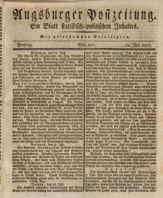 Augsburger Postzeitung Freitag 26. Juli 1833