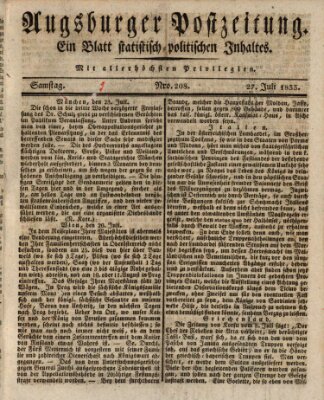 Augsburger Postzeitung Samstag 27. Juli 1833