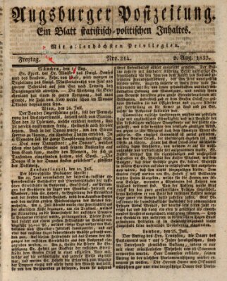 Augsburger Postzeitung Freitag 2. August 1833