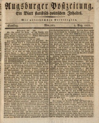 Augsburger Postzeitung Samstag 3. August 1833