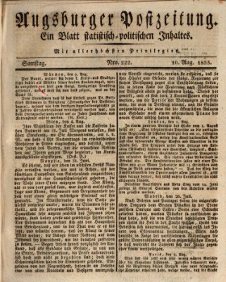 Augsburger Postzeitung Samstag 10. August 1833