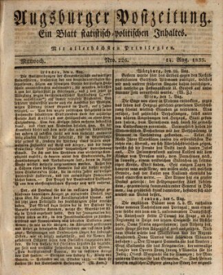 Augsburger Postzeitung Mittwoch 14. August 1833