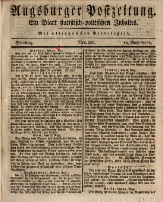 Augsburger Postzeitung Sonntag 18. August 1833