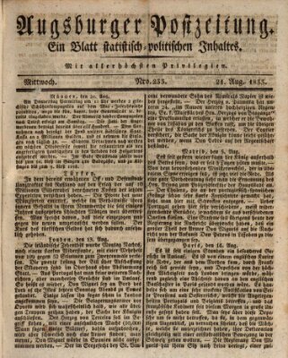 Augsburger Postzeitung Mittwoch 21. August 1833