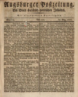 Augsburger Postzeitung Samstag 24. August 1833