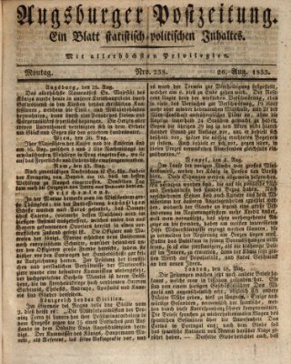 Augsburger Postzeitung Montag 26. August 1833