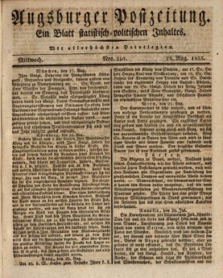 Augsburger Postzeitung Mittwoch 28. August 1833