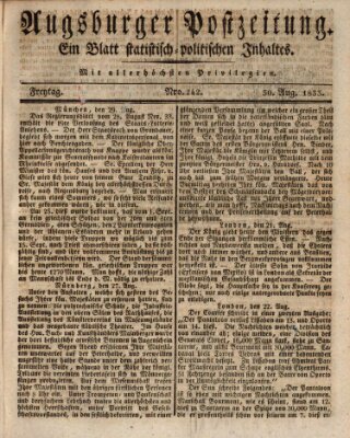 Augsburger Postzeitung Freitag 30. August 1833