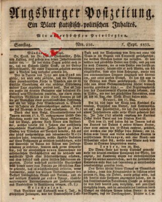 Augsburger Postzeitung Samstag 7. September 1833