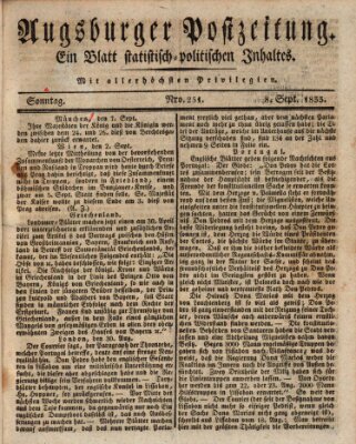 Augsburger Postzeitung Sonntag 8. September 1833