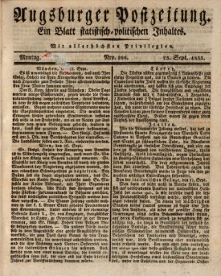 Augsburger Postzeitung Montag 23. September 1833