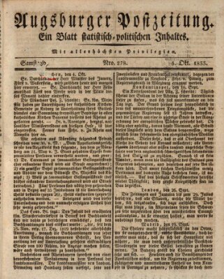 Augsburger Postzeitung Samstag 5. Oktober 1833