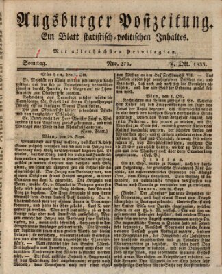 Augsburger Postzeitung Sonntag 6. Oktober 1833