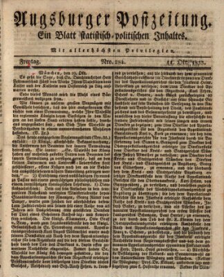 Augsburger Postzeitung Freitag 11. Oktober 1833