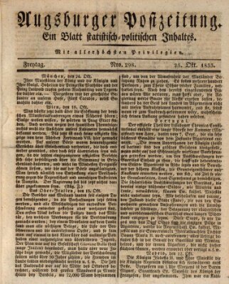 Augsburger Postzeitung Freitag 25. Oktober 1833