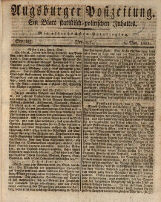 Augsburger Postzeitung Sonntag 3. November 1833