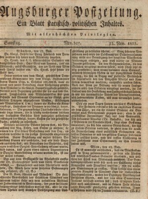 Augsburger Postzeitung Samstag 23. November 1833