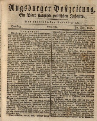 Augsburger Postzeitung Samstag 30. November 1833