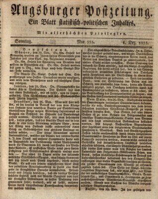 Augsburger Postzeitung Sonntag 1. Dezember 1833