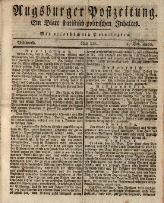 Augsburger Postzeitung Mittwoch 4. Dezember 1833