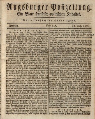 Augsburger Postzeitung Freitag 13. Dezember 1833