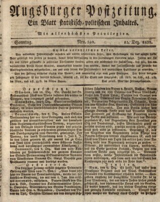 Augsburger Postzeitung Sonntag 15. Dezember 1833