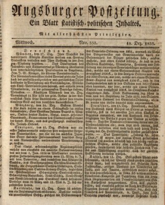 Augsburger Postzeitung Mittwoch 18. Dezember 1833