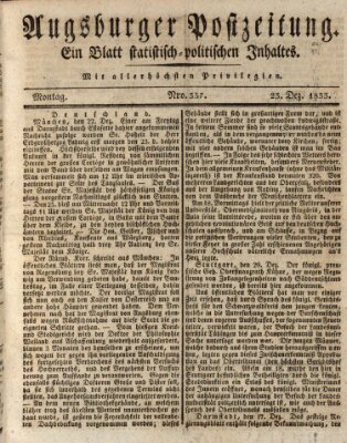 Augsburger Postzeitung Montag 23. Dezember 1833