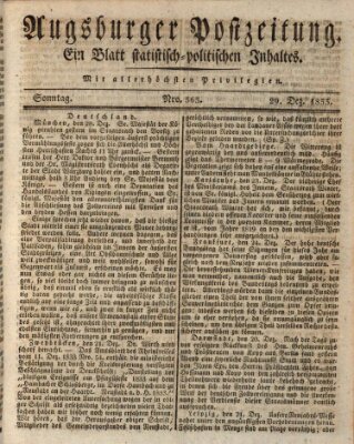 Augsburger Postzeitung Sonntag 29. Dezember 1833