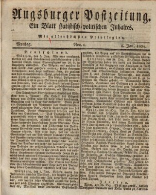 Augsburger Postzeitung Montag 6. Januar 1834