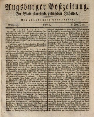 Augsburger Postzeitung Mittwoch 8. Januar 1834