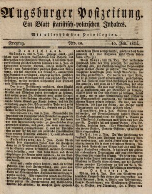 Augsburger Postzeitung Freitag 10. Januar 1834