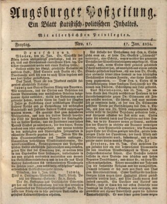 Augsburger Postzeitung Freitag 17. Januar 1834