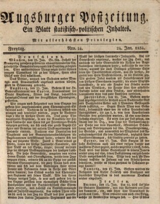 Augsburger Postzeitung Freitag 24. Januar 1834