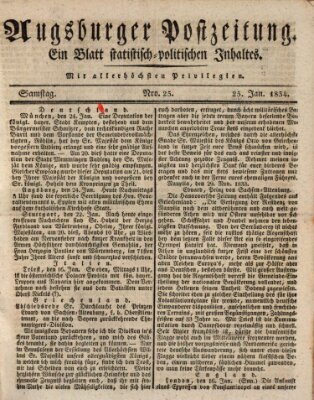 Augsburger Postzeitung Samstag 25. Januar 1834