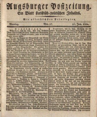 Augsburger Postzeitung Montag 27. Januar 1834