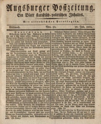 Augsburger Postzeitung Mittwoch 29. Januar 1834