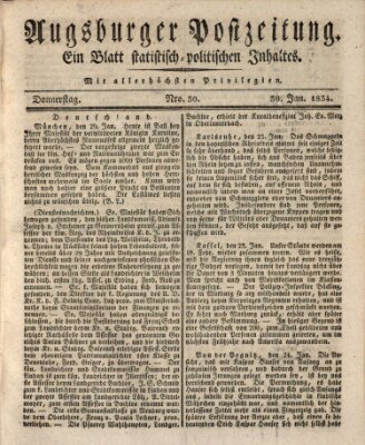 Augsburger Postzeitung Donnerstag 30. Januar 1834