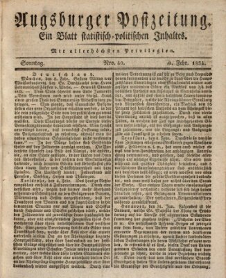 Augsburger Postzeitung Sonntag 9. Februar 1834