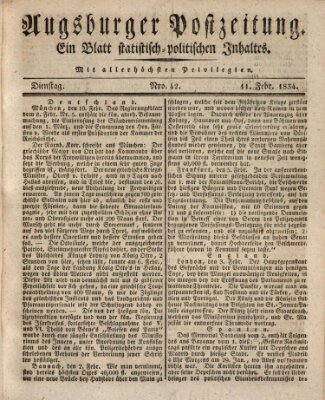 Augsburger Postzeitung Dienstag 11. Februar 1834