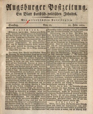 Augsburger Postzeitung Samstag 22. Februar 1834