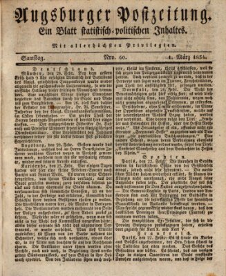 Augsburger Postzeitung Samstag 1. März 1834