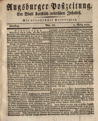 Augsburger Postzeitung Dienstag 4. März 1834