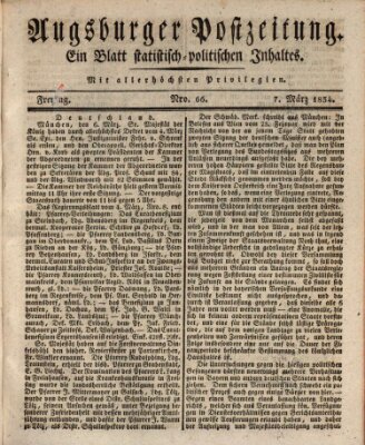 Augsburger Postzeitung Freitag 7. März 1834