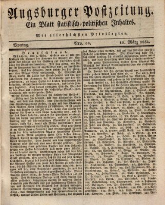 Augsburger Postzeitung Montag 10. März 1834