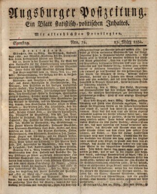 Augsburger Postzeitung Samstag 15. März 1834