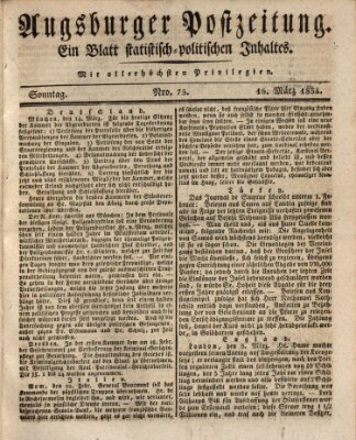 Augsburger Postzeitung Sonntag 16. März 1834