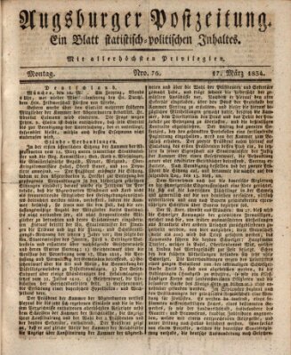 Augsburger Postzeitung Montag 17. März 1834