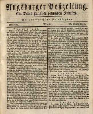 Augsburger Postzeitung Sonntag 23. März 1834