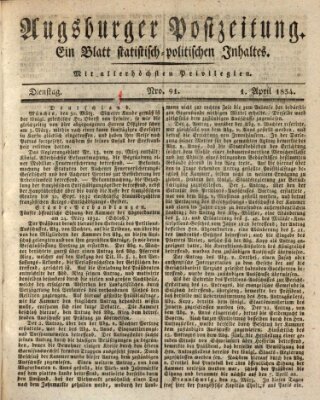 Augsburger Postzeitung Dienstag 1. April 1834